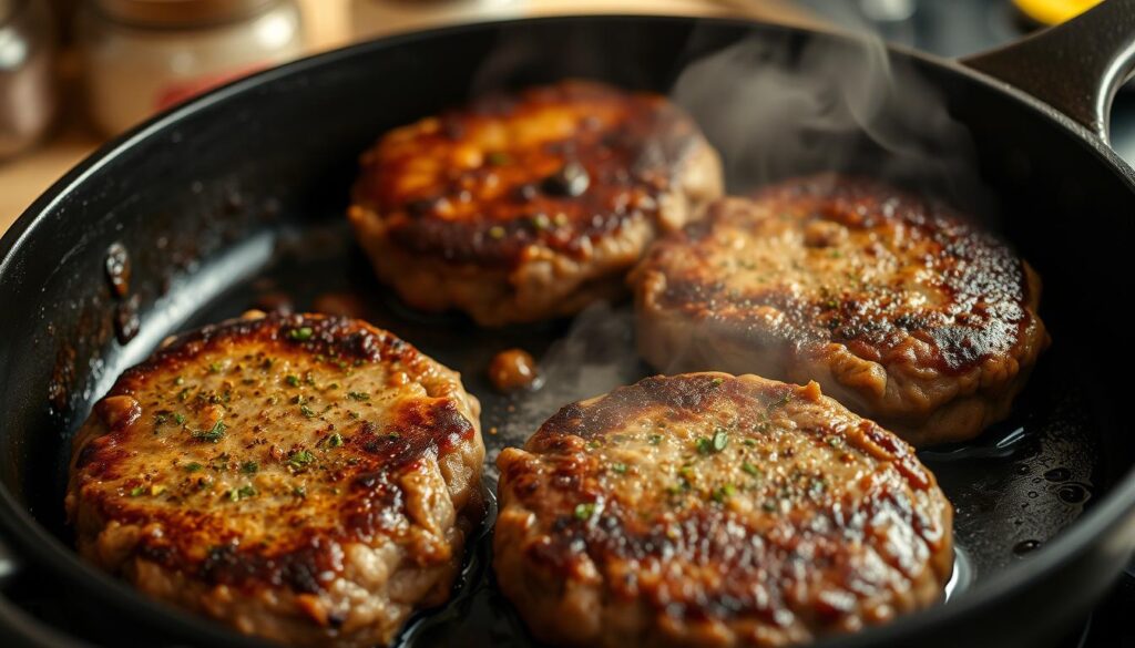 Searing Salisbury Steak Patties