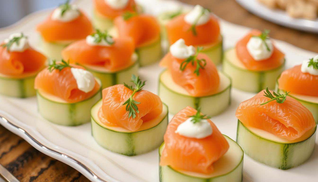 chatelaine smoked salmon roll on cucumber recipe