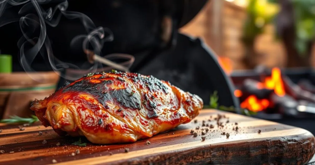 smoking chicken breasts