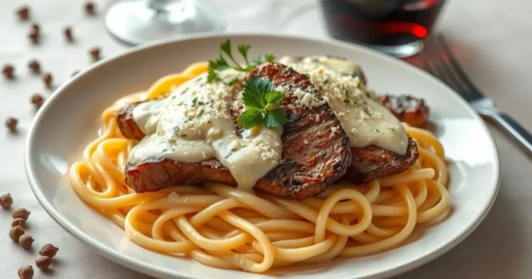 steak alfredo recipe