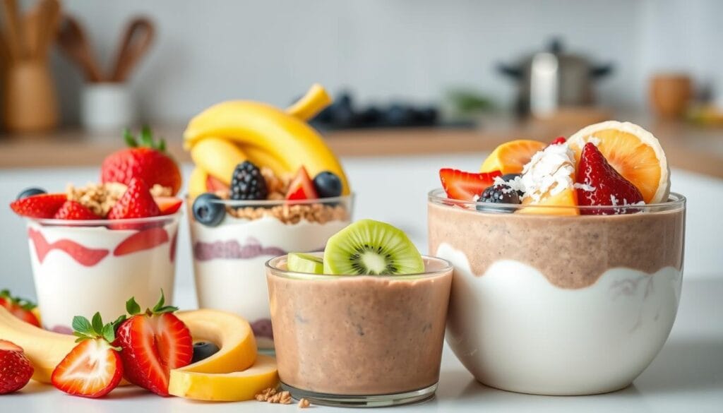 Fruit-based protein desserts