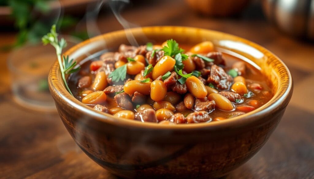 baked beans and ground beef