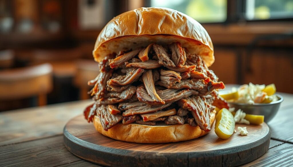 chopped brisket sandwich