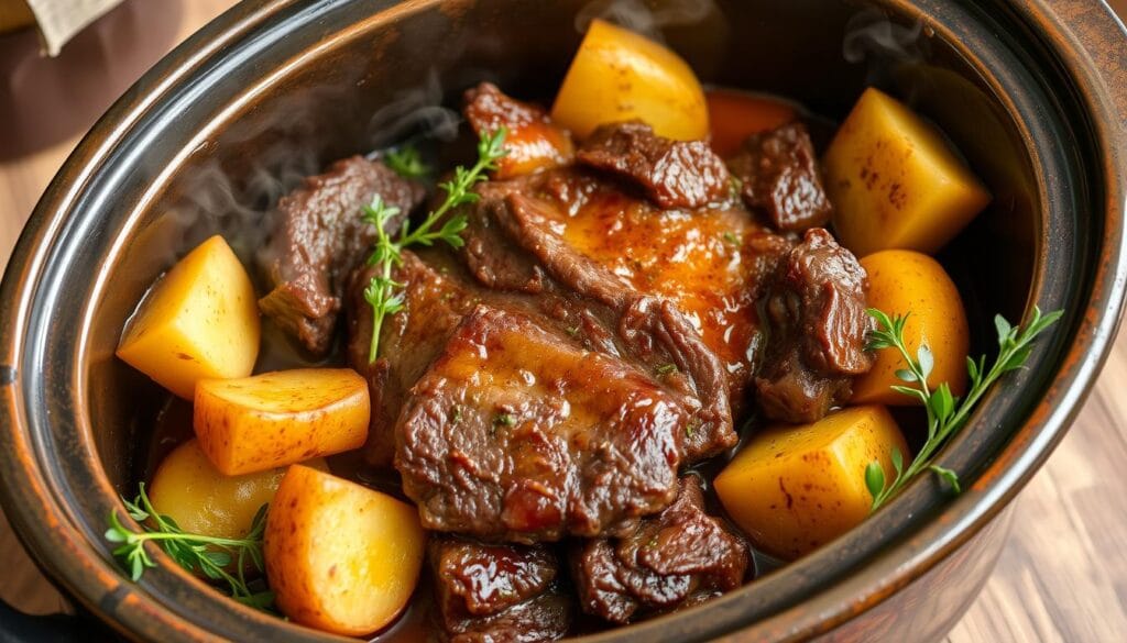 crock pot steak and potatoes