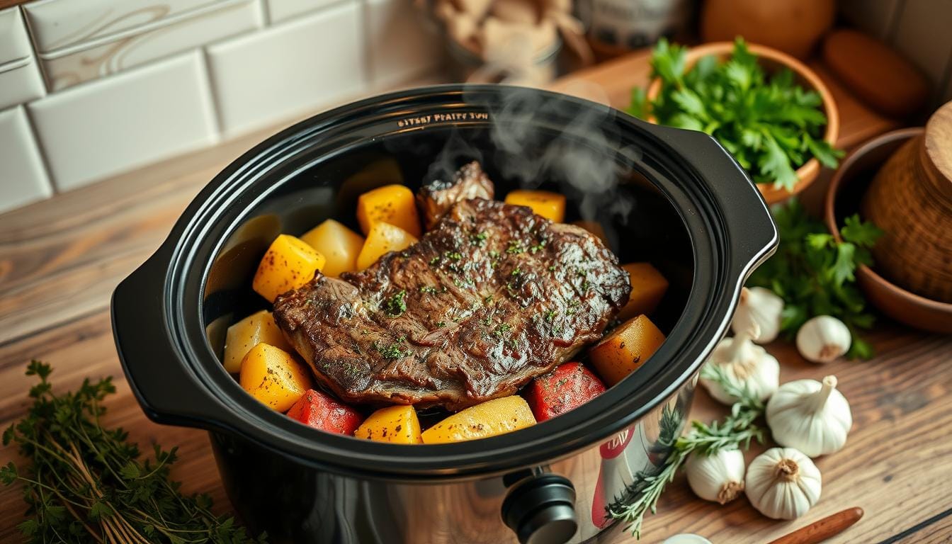 easy crockpot steak and potatoes recipe