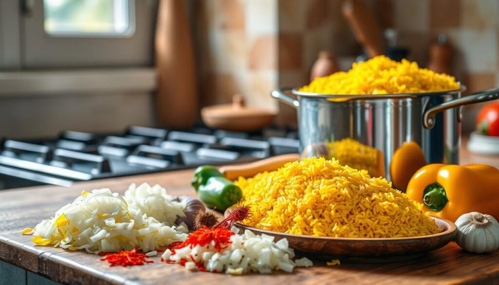 yellow rice preparation